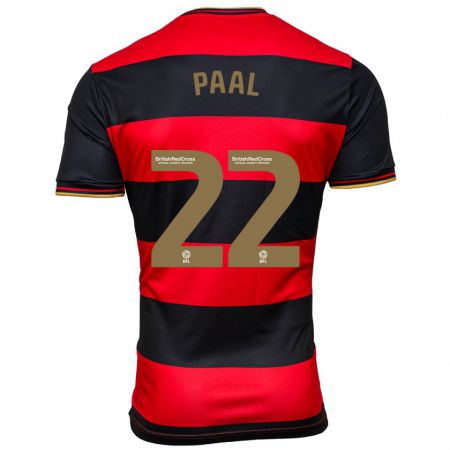 Kandiny Herren Kenneth Paal #22 Schwarz Rot Auswärtstrikot Trikot 2023/24 T-Shirt