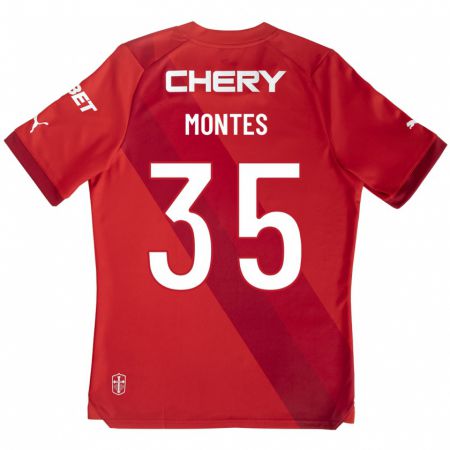 Kandiny Herren Clemente Montes #35 Rot Auswärtstrikot Trikot 2023/24 T-Shirt