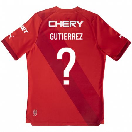 Kandiny Herren Felipe Gutierrez #0 Rot Auswärtstrikot Trikot 2023/24 T-Shirt