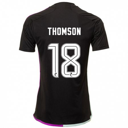 Kandiny Herren Eva Thomson #18 Schwarz Auswärtstrikot Trikot 2023/24 T-Shirt