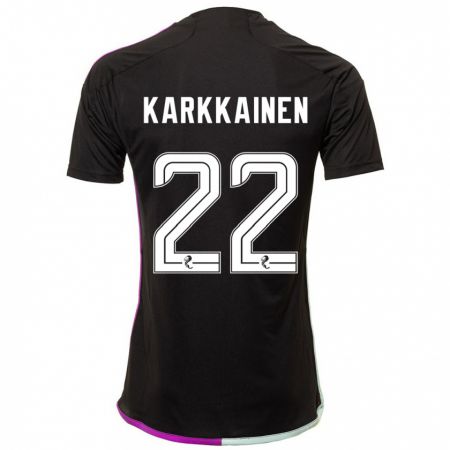 Kandiny Herren Elena Kärkkäinen #22 Schwarz Auswärtstrikot Trikot 2023/24 T-Shirt