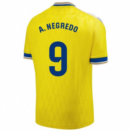 Kandiny Damen Álvaro Negredo #9 Gelb Heimtrikot Trikot 2023/24 T-Shirt