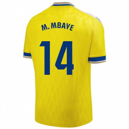 Kandiny Damen Momo Mbaye #14 Gelb Heimtrikot Trikot 2023/24 T-Shirt