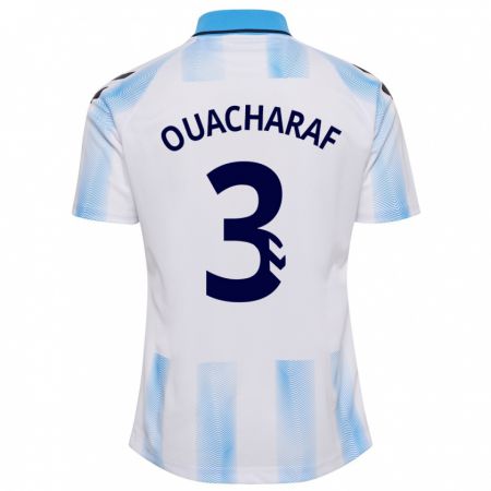 Kandiny Damen Bilal Ouacharaf #3 Weiß Blau Heimtrikot Trikot 2023/24 T-Shirt