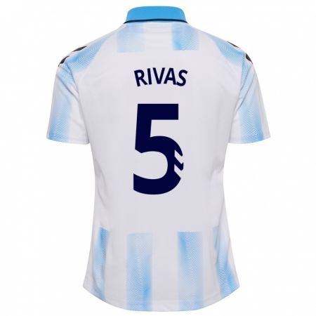Kandiny Damen Juande Rivas #5 Weiß Blau Heimtrikot Trikot 2023/24 T-Shirt