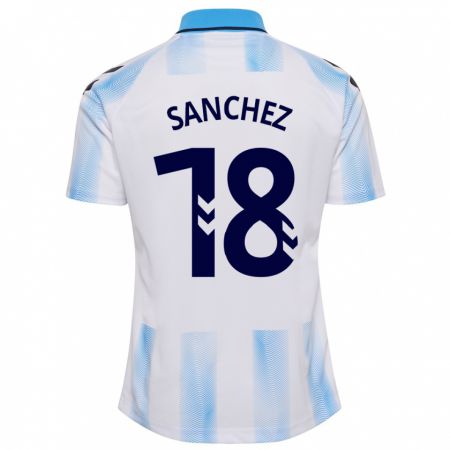 Kandiny Damen Dani Sánchez #18 Weiß Blau Heimtrikot Trikot 2023/24 T-Shirt