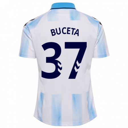 Kandiny Damen Ana Buceta #37 Weiß Blau Heimtrikot Trikot 2023/24 T-Shirt