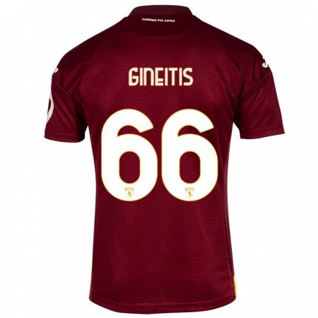 Kandiny Damen Gvidas Gineitis #66 Dunkelrot Heimtrikot Trikot 2023/24 T-Shirt