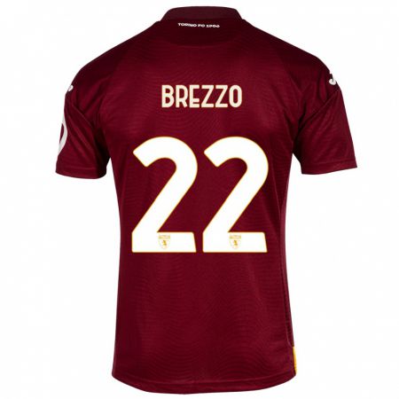 Kandiny Damen Matteo Brezzo #22 Dunkelrot Heimtrikot Trikot 2023/24 T-Shirt