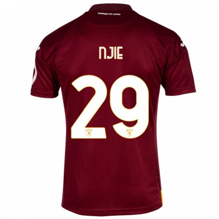 Kandiny Damen Alieu Njie #29 Dunkelrot Heimtrikot Trikot 2023/24 T-Shirt