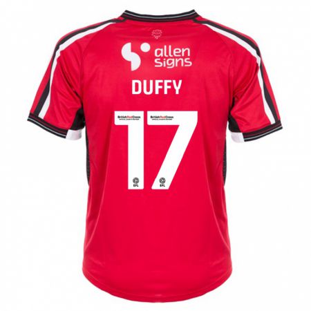 Kandiny Damen Dylan Duffy #17 Rot Heimtrikot Trikot 2023/24 T-Shirt