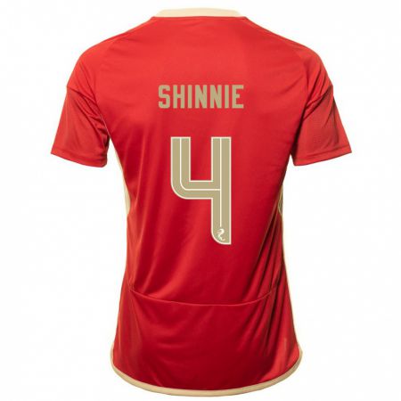 Kandiny Damen Graeme Shinnie #4 Rot Heimtrikot Trikot 2023/24 T-Shirt