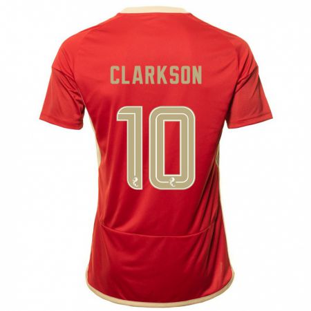 Kandiny Damen Leighton Clarkson #10 Rot Heimtrikot Trikot 2023/24 T-Shirt