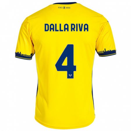 Kandiny Damen Stefano Dalla Riva #4 Gelb Auswärtstrikot Trikot 2023/24 T-Shirt