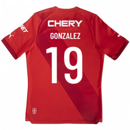 Kandiny Damen Bryan González #19 Rot Auswärtstrikot Trikot 2023/24 T-Shirt