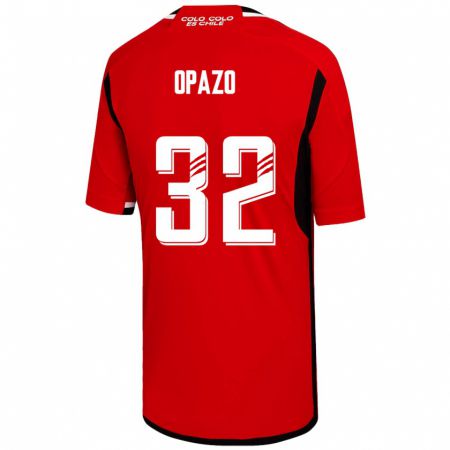 Kandiny Damen Óscar Opazo #32 Rot Auswärtstrikot Trikot 2023/24 T-Shirt