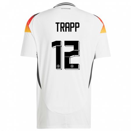 Kandiny Kinder Deutschland Kevin Trapp #12 Weiß Heimtrikot Trikot 24-26 T-Shirt