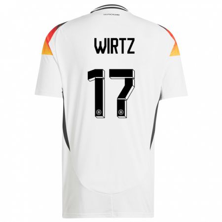 Kandiny Kinder Deutschland Florian Wirtz #17 Weiß Heimtrikot Trikot 24-26 T-Shirt