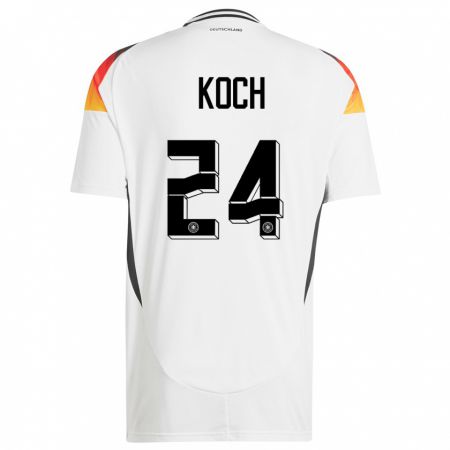 Kandiny Kinder Deutschland Robin Koch #24 Weiß Heimtrikot Trikot 24-26 T-Shirt