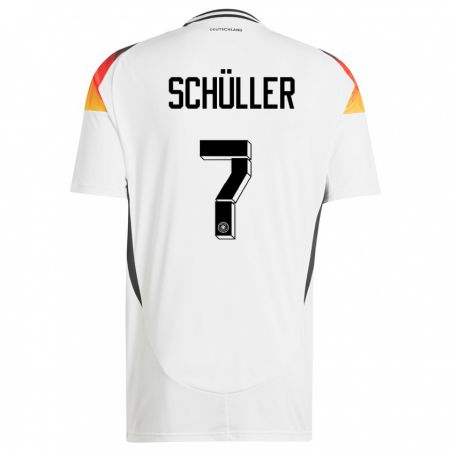 Kandiny Kinder Deutschland Lea Schuller #7 Weiß Heimtrikot Trikot 24-26 T-Shirt