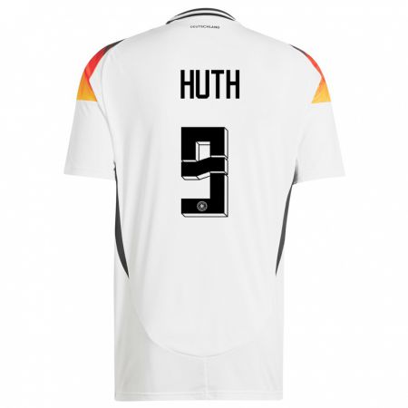 Kandiny Kinder Deutschland Svenja Huth #9 Weiß Heimtrikot Trikot 24-26 T-Shirt