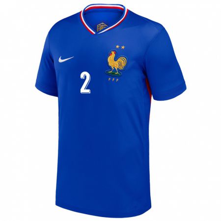 Kandiny Kinder Frankreich Benjamin Pavard #2 Blau Heimtrikot Trikot 24-26 T-Shirt