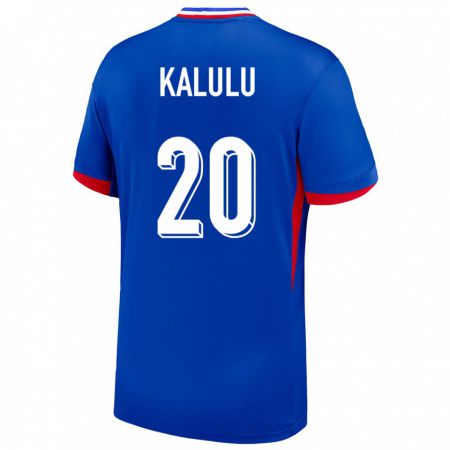 Kandiny Kinder Frankreich Pierre Kalulu #20 Blau Heimtrikot Trikot 24-26 T-Shirt