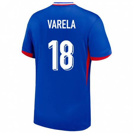 Kandiny Kinder Frankreich Jordan Varela #18 Blau Heimtrikot Trikot 24-26 T-Shirt