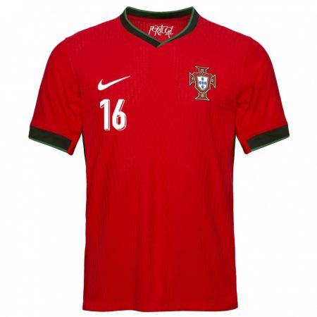 Kandiny Kinder Portugal Diogo Lobao #16 Rot Heimtrikot Trikot 24-26 T-Shirt