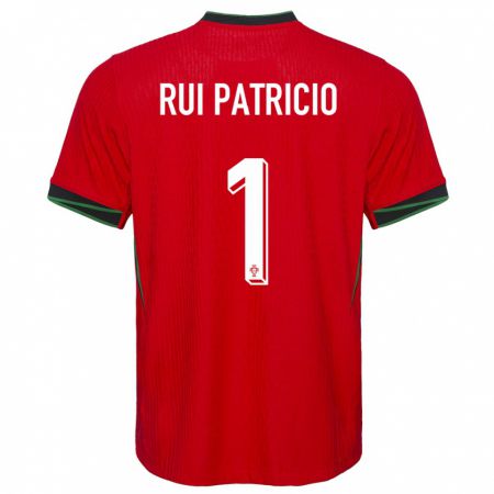 Kandiny Kinder Portugal Rui Patricio #1 Rot Heimtrikot Trikot 24-26 T-Shirt