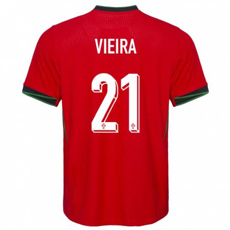 Kandiny Kinder Portugal Fabio Vieira #21 Rot Heimtrikot Trikot 24-26 T-Shirt