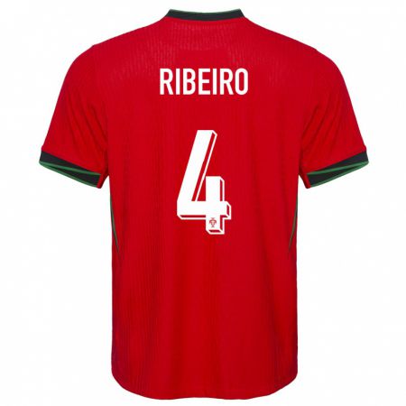 Kandiny Kinder Portugal Ricardo Ribeiro #4 Rot Heimtrikot Trikot 24-26 T-Shirt