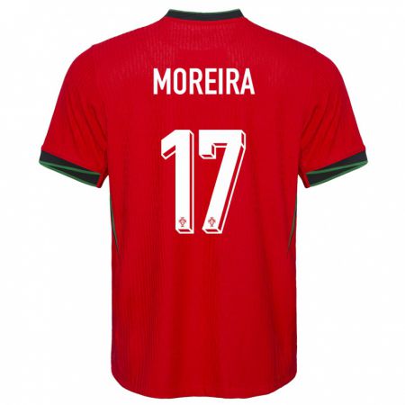 Kandiny Kinder Portugal Goncalo Moreira #17 Rot Heimtrikot Trikot 24-26 T-Shirt