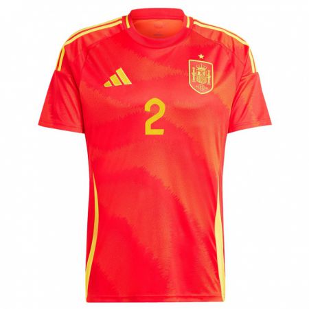 Kandiny Kinder Spanien Cesar Azpilicueta #2 Rot Heimtrikot Trikot 24-26 T-Shirt