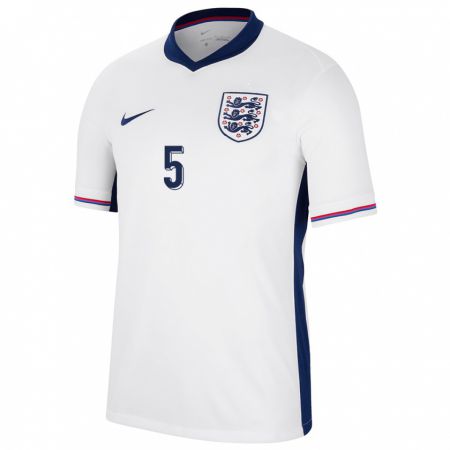 Kandiny Kinder England Taylor Harwood Bellis #5 Weiß Heimtrikot Trikot 24-26 T-Shirt