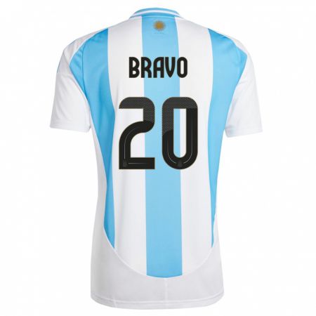 Kandiny Kinder Argentinien Ruth Bravo #20 Weiß Blau Heimtrikot Trikot 24-26 T-Shirt