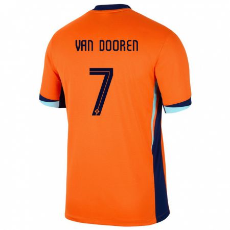 Kandiny Kinder Niederlande Kayleigh Van Dooren #7 Orange Heimtrikot Trikot 24-26 T-Shirt