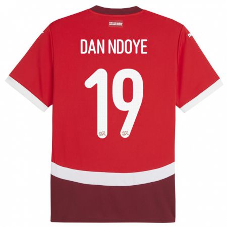 Kandiny Kinder Schweiz Dan Ndoye #19 Rot Heimtrikot Trikot 24-26 T-Shirt