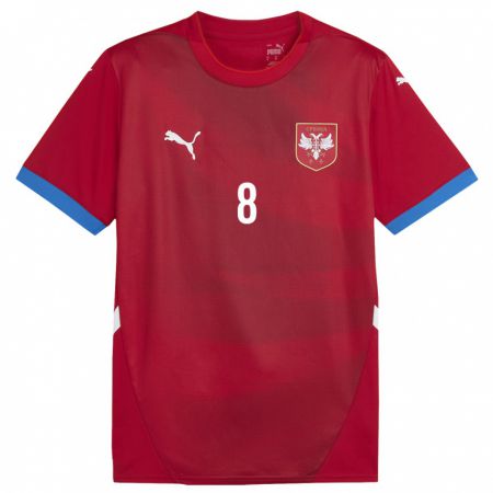 Kandiny Kinder Serbien Nemanja Gudelj #8 Rot Heimtrikot Trikot 24-26 T-Shirt