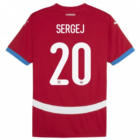 Kandiny Kinder Serbien Sergej Milinkovic-Savic #20 Rot Heimtrikot Trikot 24-26 T-Shirt