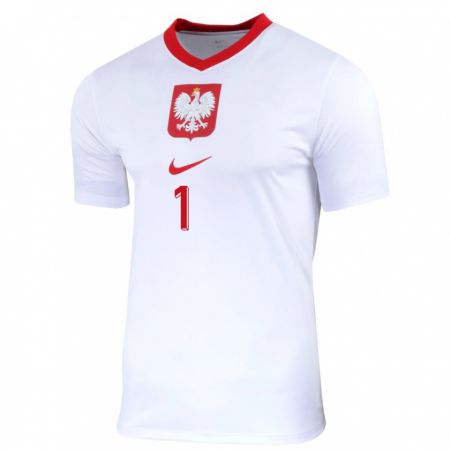 Kandiny Kinder Polen Oliwier Zych #1 Weiß Heimtrikot Trikot 24-26 T-Shirt