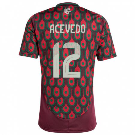 Kandiny Kinder Mexiko Carlos Acevedo #12 Kastanienbraun Heimtrikot Trikot 24-26 T-Shirt