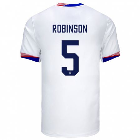 Kandiny Kinder Vereinigte Staaten Antonee Robinson #5 Weiß Heimtrikot Trikot 24-26 T-Shirt