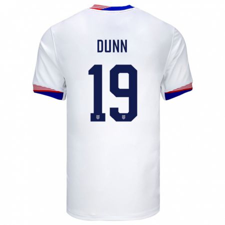 Kandiny Kinder Vereinigte Staaten Crystal Dunn #19 Weiß Heimtrikot Trikot 24-26 T-Shirt