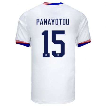 Kandiny Kinder Vereinigte Staaten Jack Panayotou #15 Weiß Heimtrikot Trikot 24-26 T-Shirt