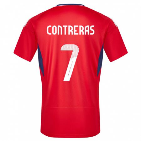Kandiny Kinder Costa Rica Anthony Contreras #7 Rot Heimtrikot Trikot 24-26 T-Shirt
