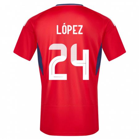 Kandiny Kinder Costa Rica Douglas Lopez #24 Rot Heimtrikot Trikot 24-26 T-Shirt