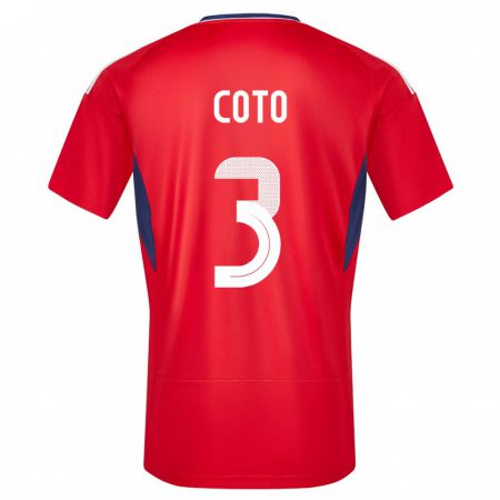 Kandiny Kinder Costa Rica Maria Coto #3 Rot Heimtrikot Trikot 24-26 T-Shirt