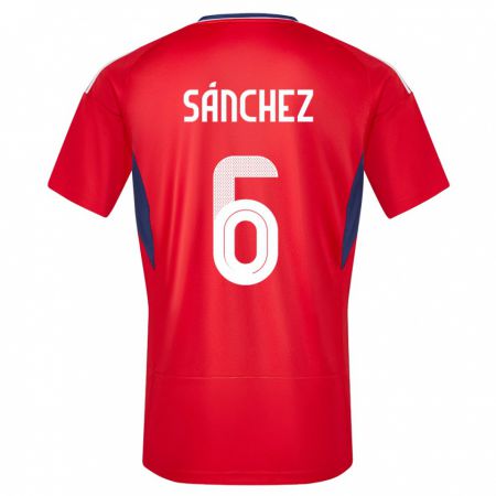 Kandiny Kinder Costa Rica Carol Sanchez #6 Rot Heimtrikot Trikot 24-26 T-Shirt