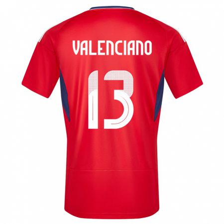 Kandiny Kinder Costa Rica Emilie Valenciano #13 Rot Heimtrikot Trikot 24-26 T-Shirt